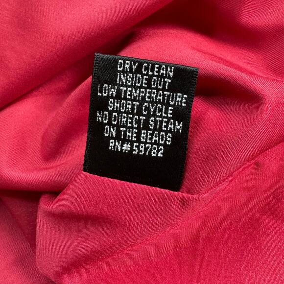 Adrianna Papell Rosette Pleated Red Cocktail Dress Women's 14 Party Holiday Glam - Picture 6 of 13